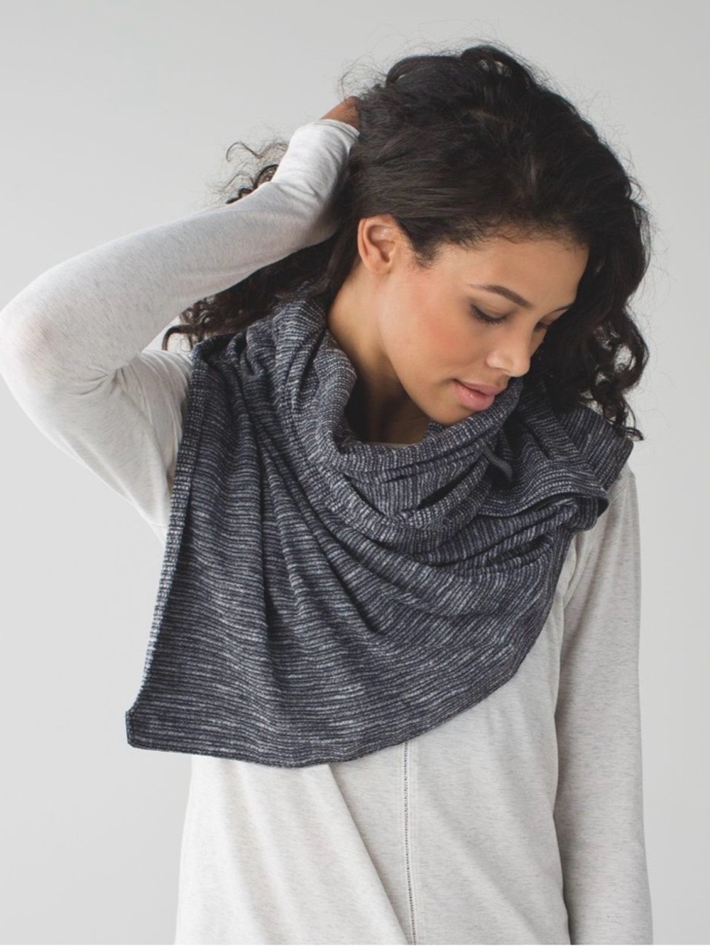 Lululemon Vinyasa Scarf - Grey ( Coco Pique Black White ) OS